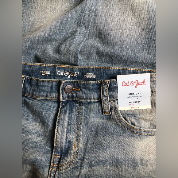 NEW Cat Jack Straight 14 Husky Stretch Blue Denim Jeans Size 14 - Picture 4 of 11